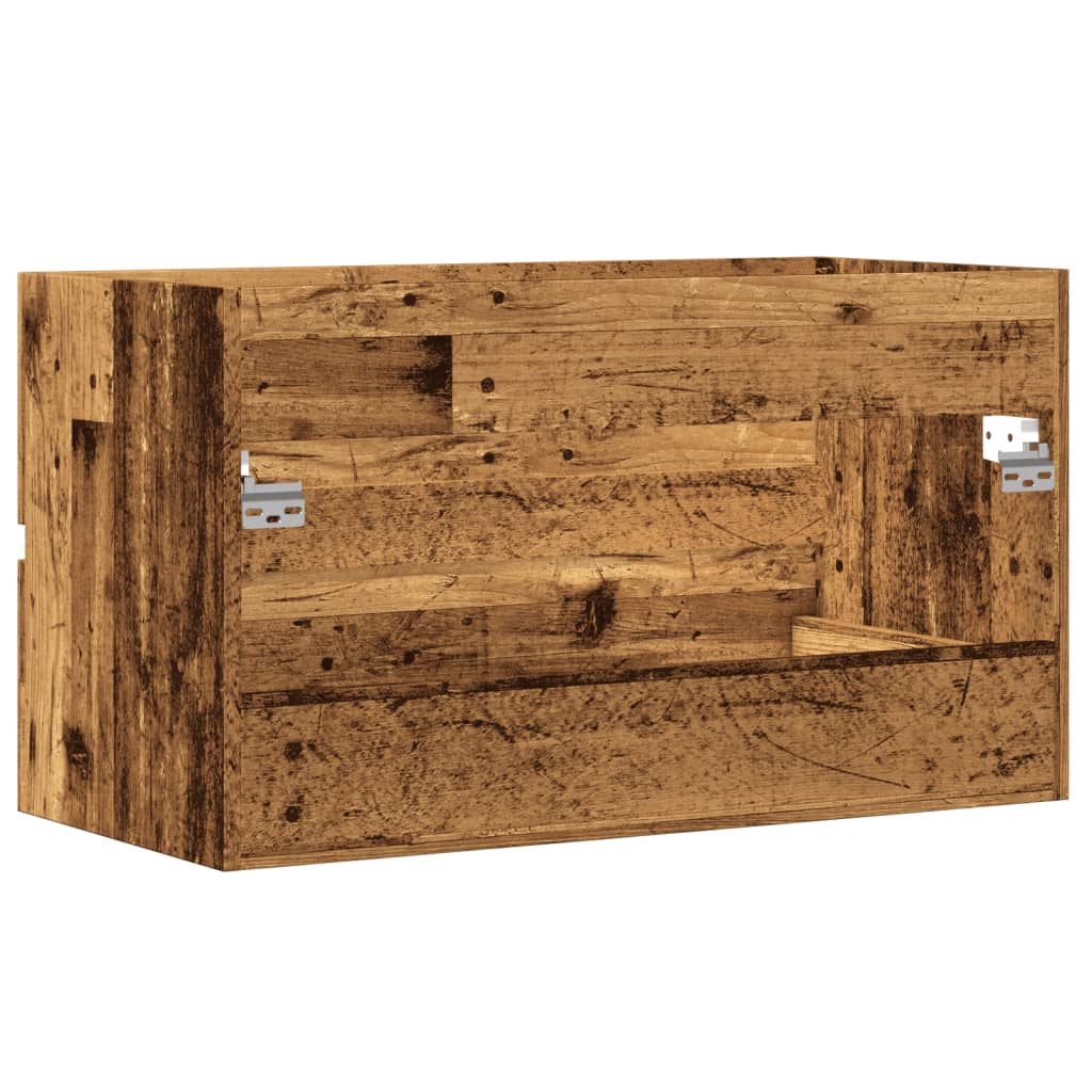 Rustic Engineered Wood Sink Cabinet, 90x38.5x45 cm - Old Wood Finish