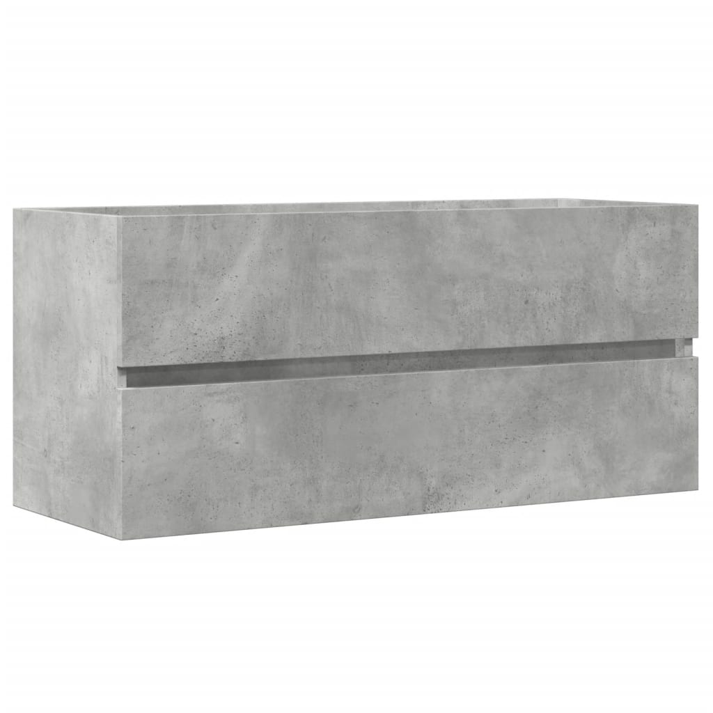 Compact Concrete Grey Sink Cabinet - Durable Engineered Wood 100cm