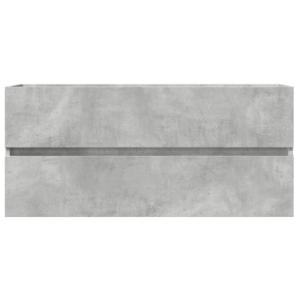 Compact Concrete Grey Sink Cabinet - Durable Engineered Wood 100cm