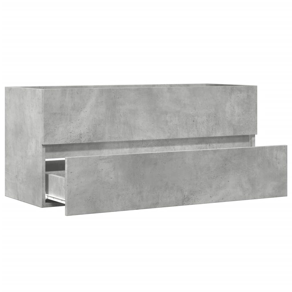 Compact Concrete Grey Sink Cabinet - Durable Engineered Wood 100cm