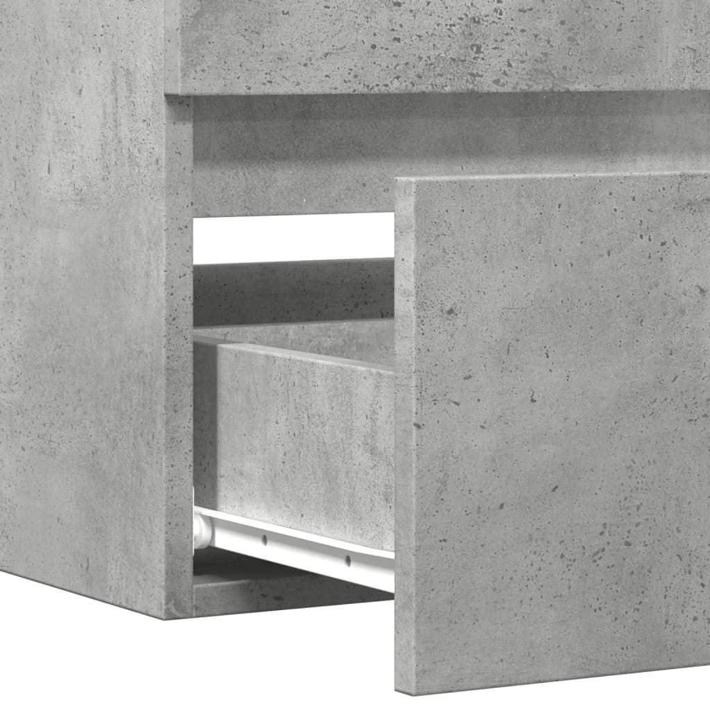 Compact Concrete Grey Sink Cabinet - Durable Engineered Wood 100cm