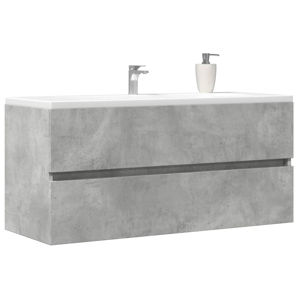 Compact Concrete Grey Sink Cabinet - Durable Engineered Wood 100cm