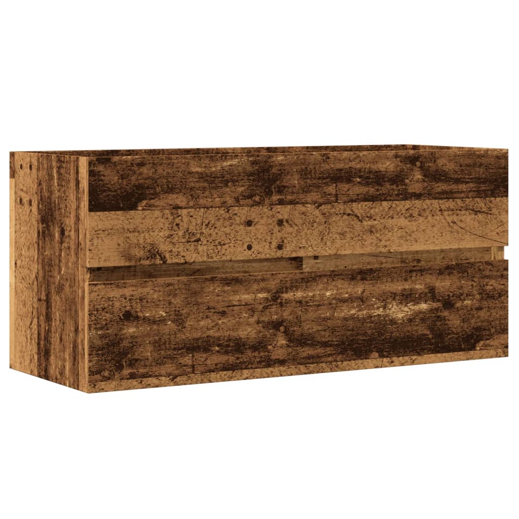 Rustic Sink Cabinet, Old Wood Finish, 100x38.5x45 cm, Engineered Wood