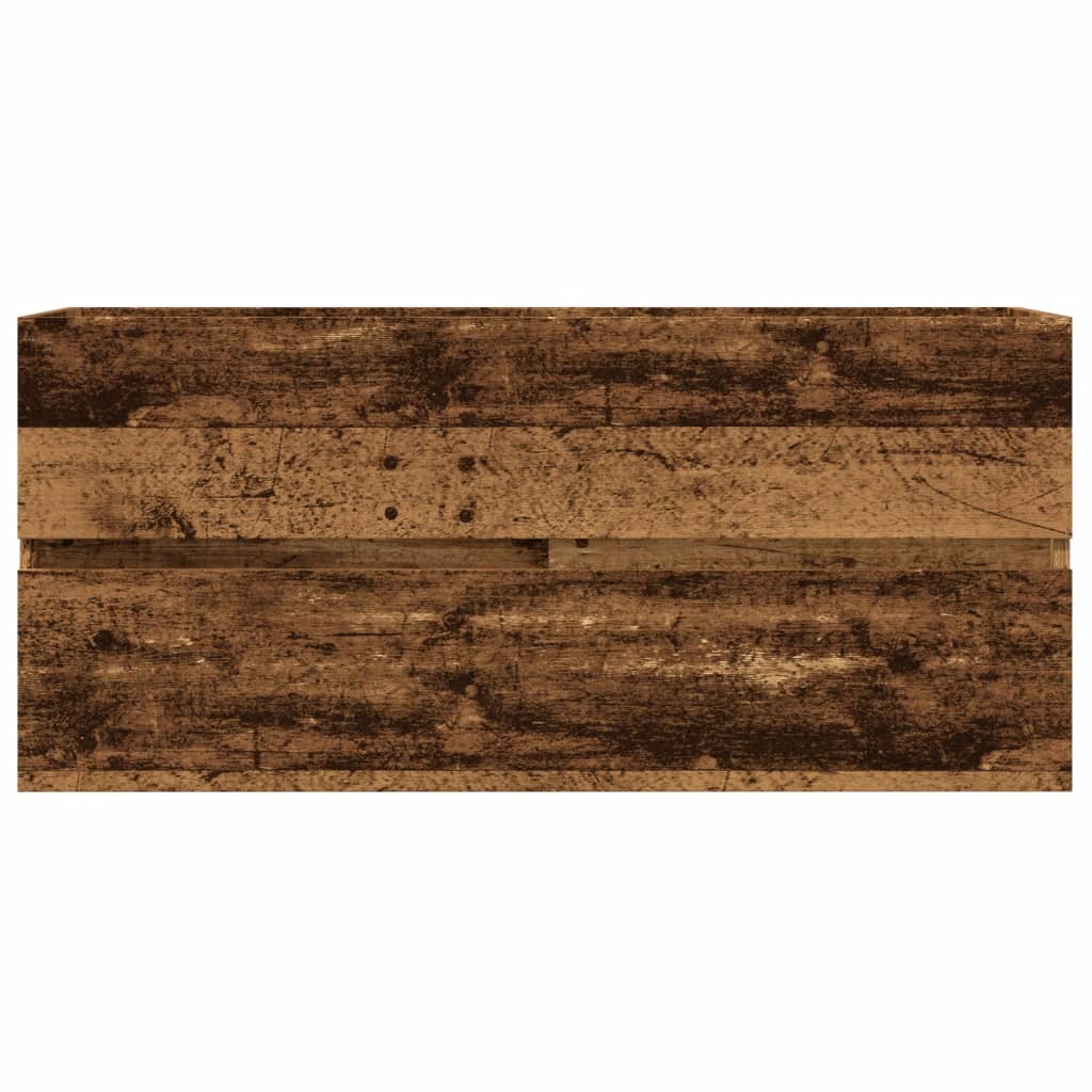 Rustic Sink Cabinet, Old Wood Finish, 100x38.5x45 cm, Engineered Wood