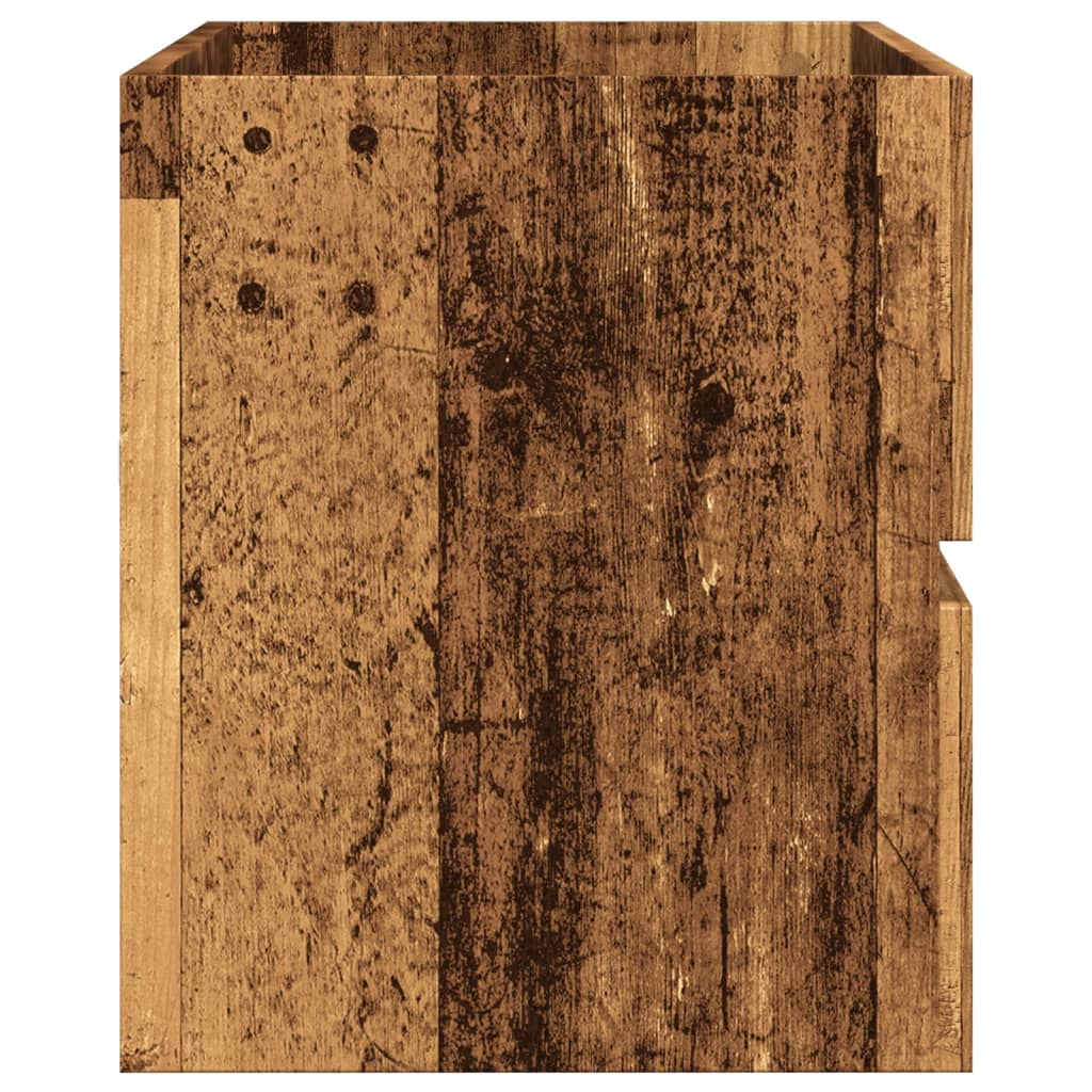 Rustic Sink Cabinet, Old Wood Finish, 100x38.5x45 cm, Engineered Wood