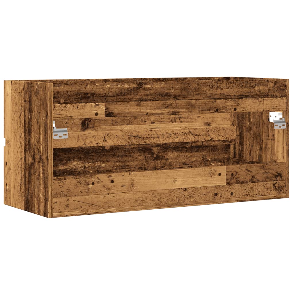 Rustic Sink Cabinet, Old Wood Finish, 100x38.5x45 cm, Engineered Wood