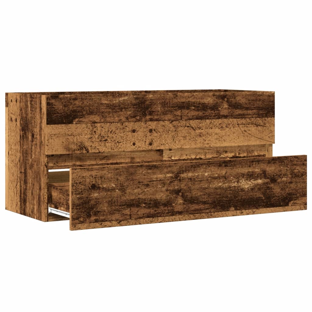 Rustic Sink Cabinet, Old Wood Finish, 100x38.5x45 cm, Engineered Wood