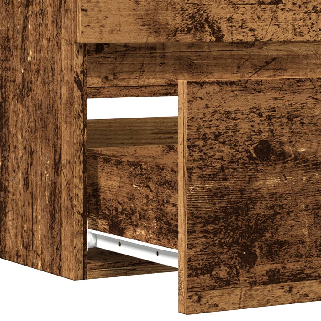 Rustic Sink Cabinet, Old Wood Finish, 100x38.5x45 cm, Engineered Wood
