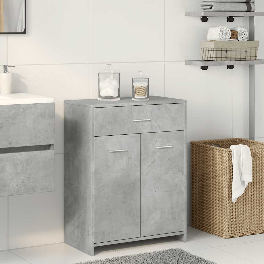 Concrete Grey Bathroom Cabinet, 60x33x80 cm - Engineered Wood
