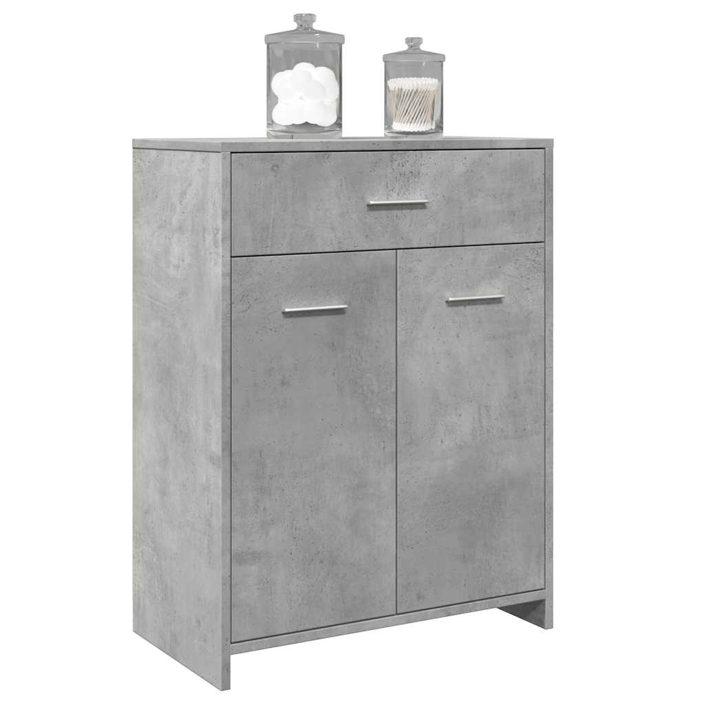 Concrete Grey Bathroom Cabinet, 60x33x80 cm - Engineered Wood