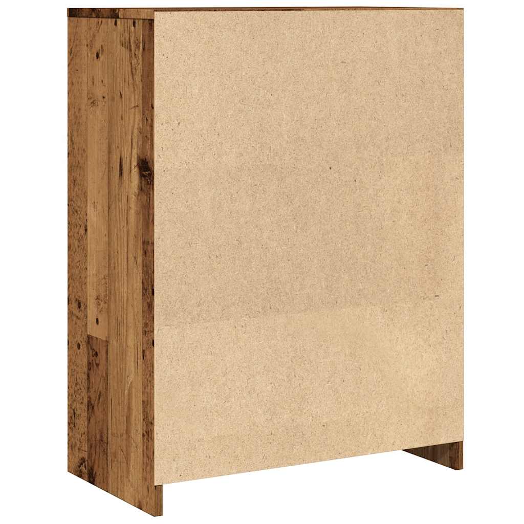 Rustic Bathroom Cabinet, Old Wood Finish, 60x33x80 cm