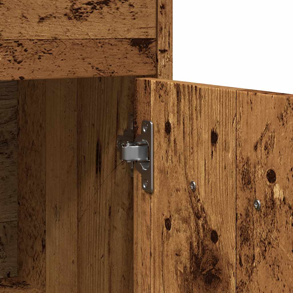 Rustic Bathroom Cabinet, Old Wood Finish, 60x33x80 cm
