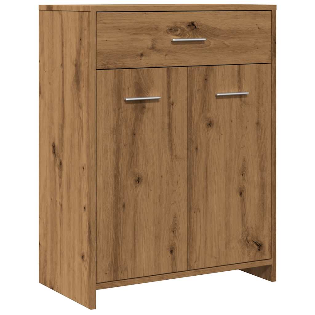 Artisan Oak Bathroom Cabinet 60x33x80 cm - Engineered Wood Elegance