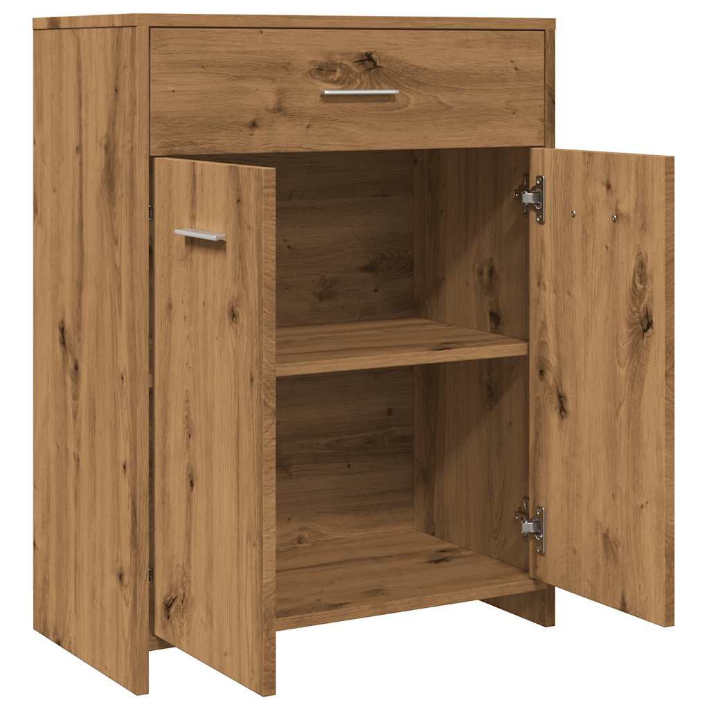 Artisan Oak Bathroom Cabinet 60x33x80 cm - Engineered Wood Elegance