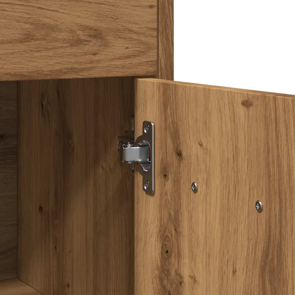 Artisan Oak Bathroom Cabinet 60x33x80 cm - Engineered Wood Elegance