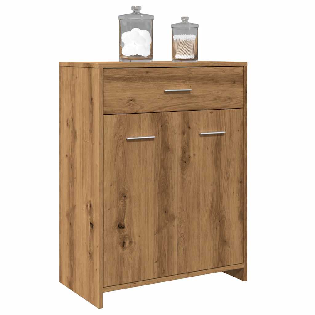 Artisan Oak Bathroom Cabinet 60x33x80 cm - Engineered Wood Elegance