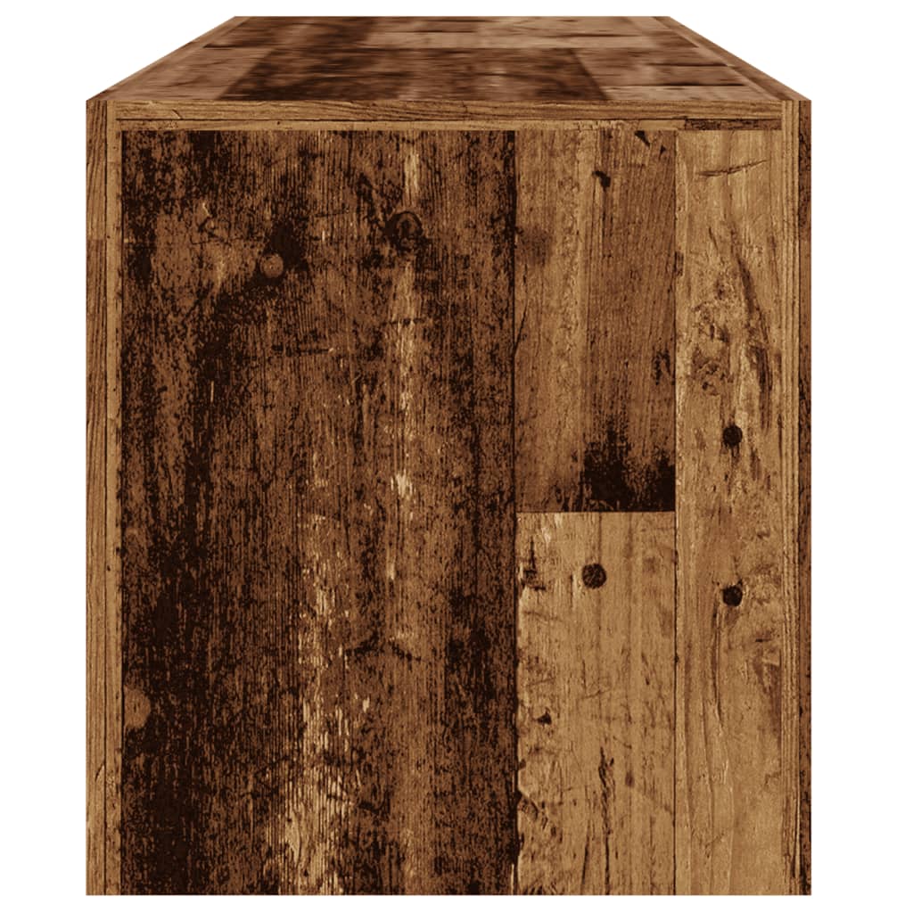 TV Cabinet with LED Lights Old Wood 140x36.5x40 cm Engineered Wood