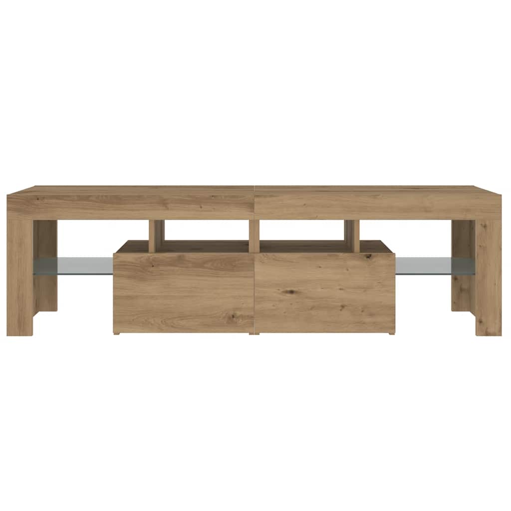 TV Cabinet with LED Lights Artisan Oak 140x36.5x40 cm Engineered Wood