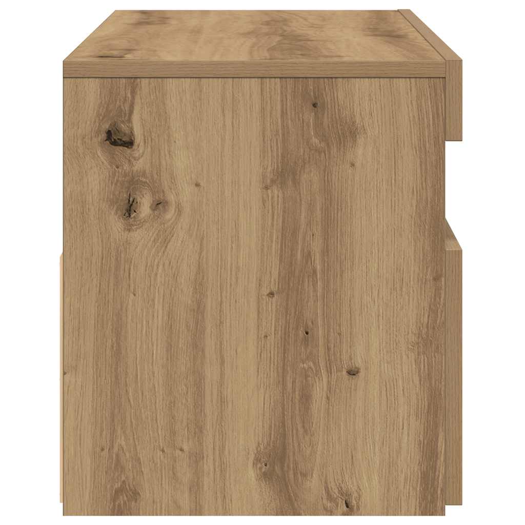 TV Cabinet with LED Lights Artisan Oak 90x35x40 cm Engineered Wood