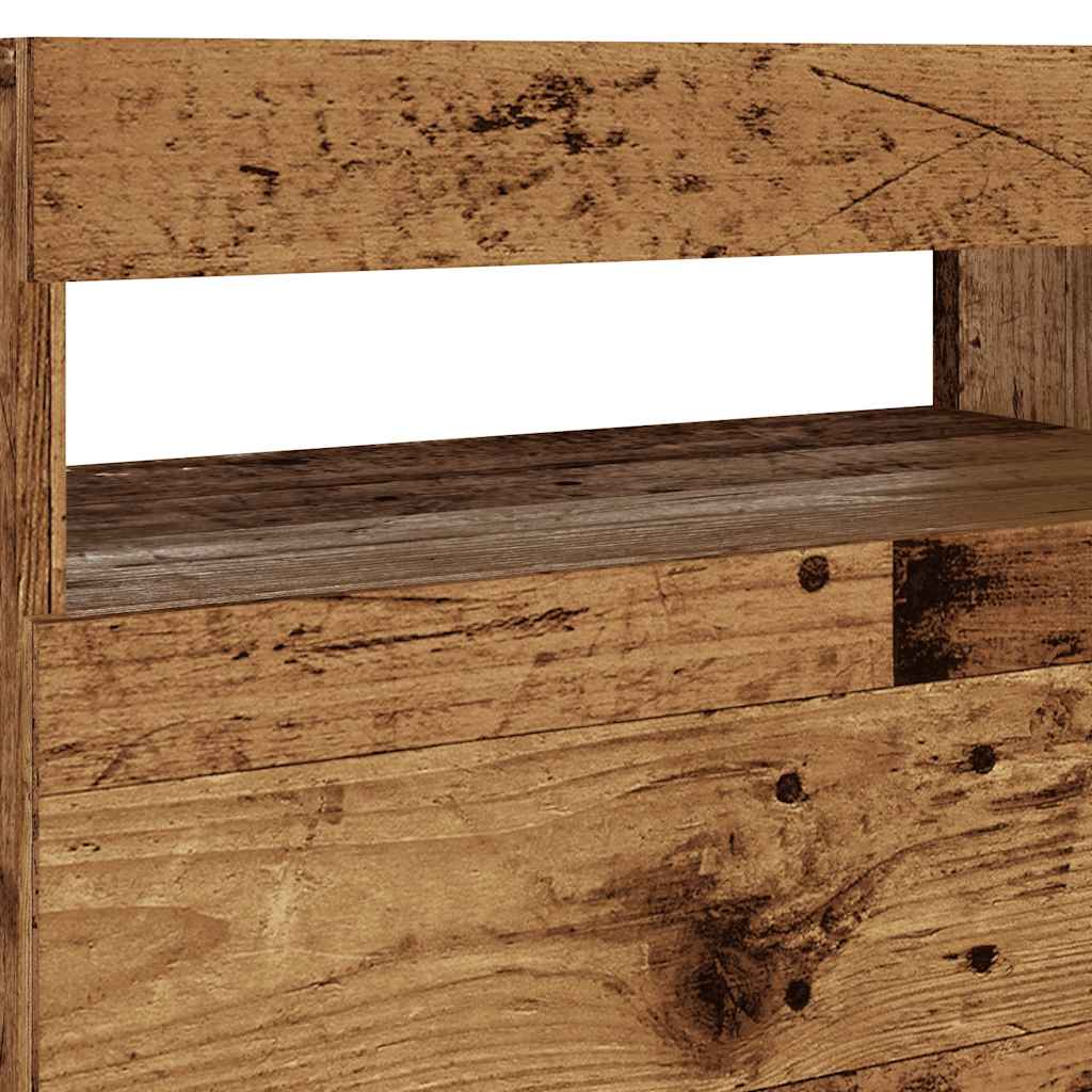 TV Cabinet with LED Lights Old Wood 60x35x40 cm Engineered Wood
