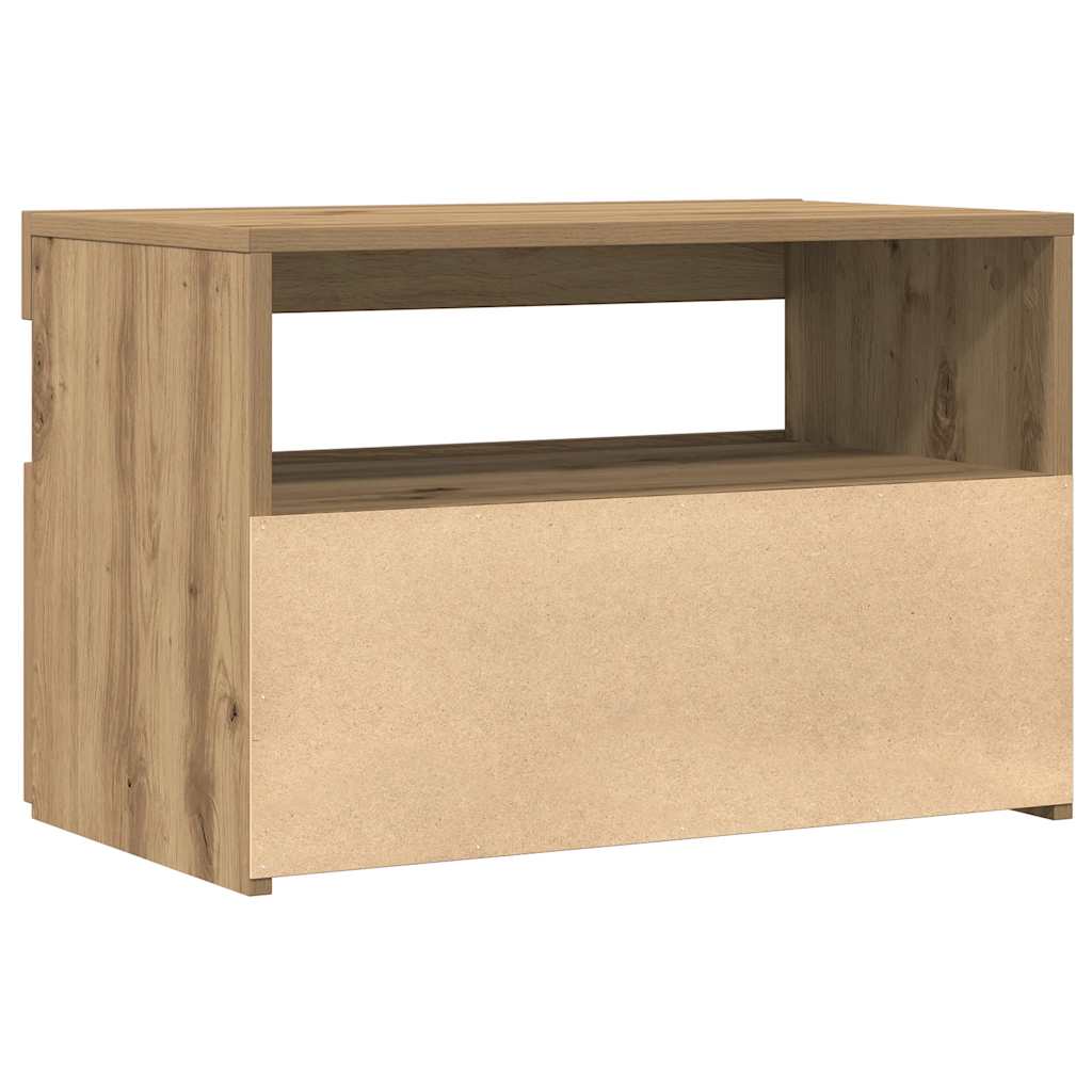 TV Cabinets with LED Lights 2 pcs Artisan Oak Engineered Wood