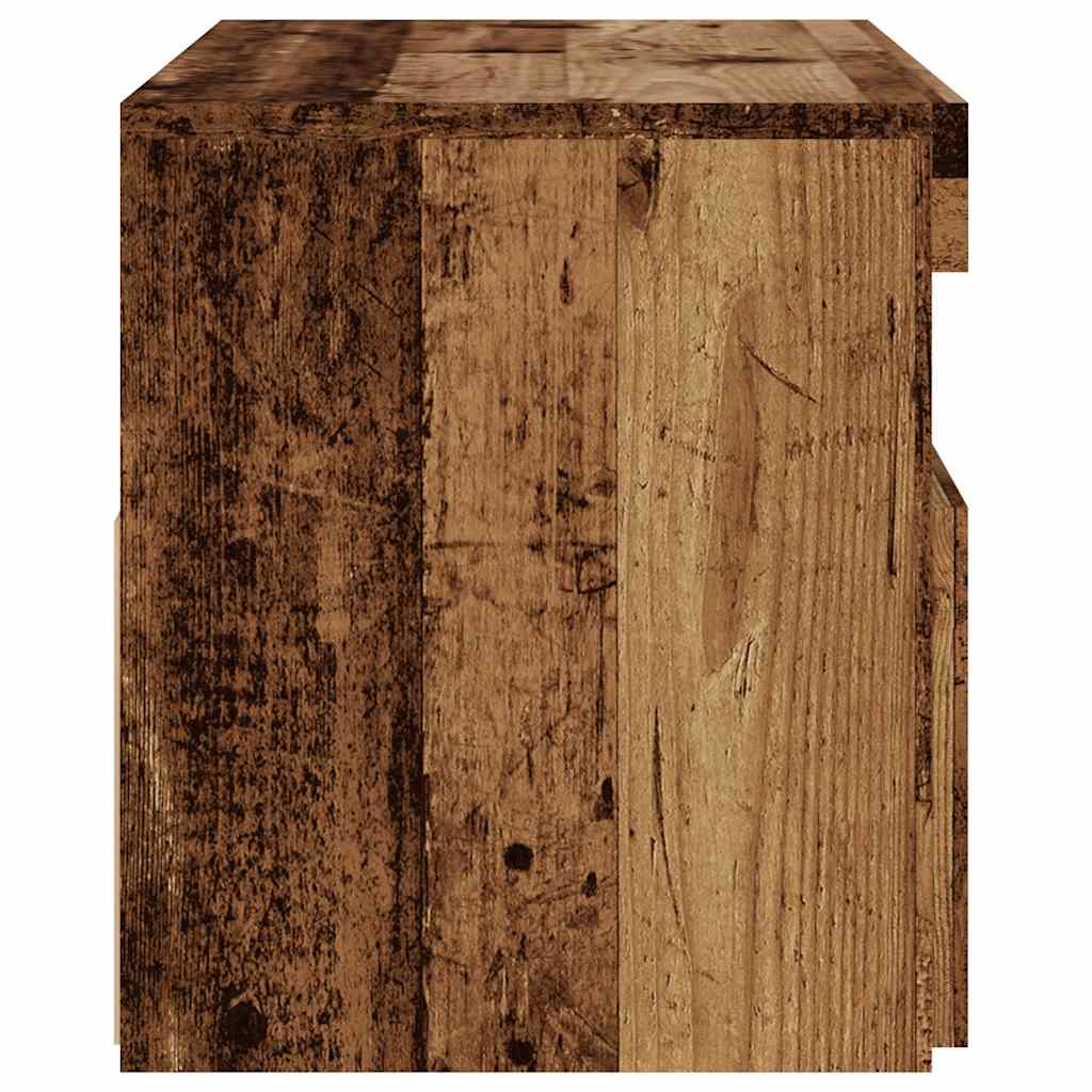 TV Cabinet with LED Lights Old Wood 75x35x40 cm Engineered Wood
