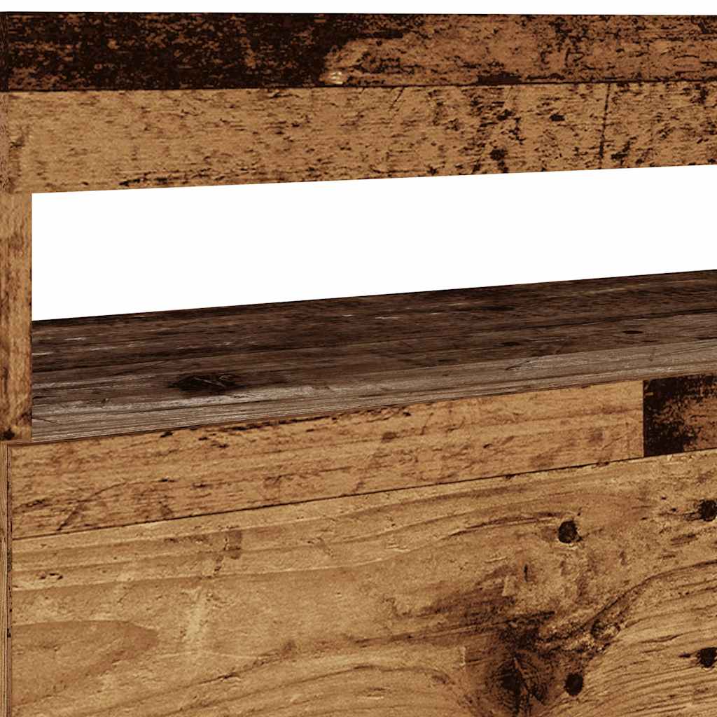 TV Cabinet with LED Lights Old Wood 75x35x40 cm Engineered Wood