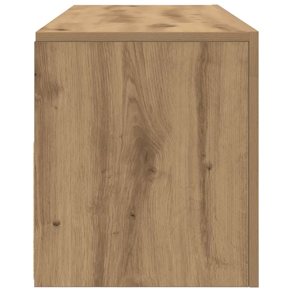 TV Cabinet with LED Lights Artisan Oak 120x35x40 cm Engineered Wood
