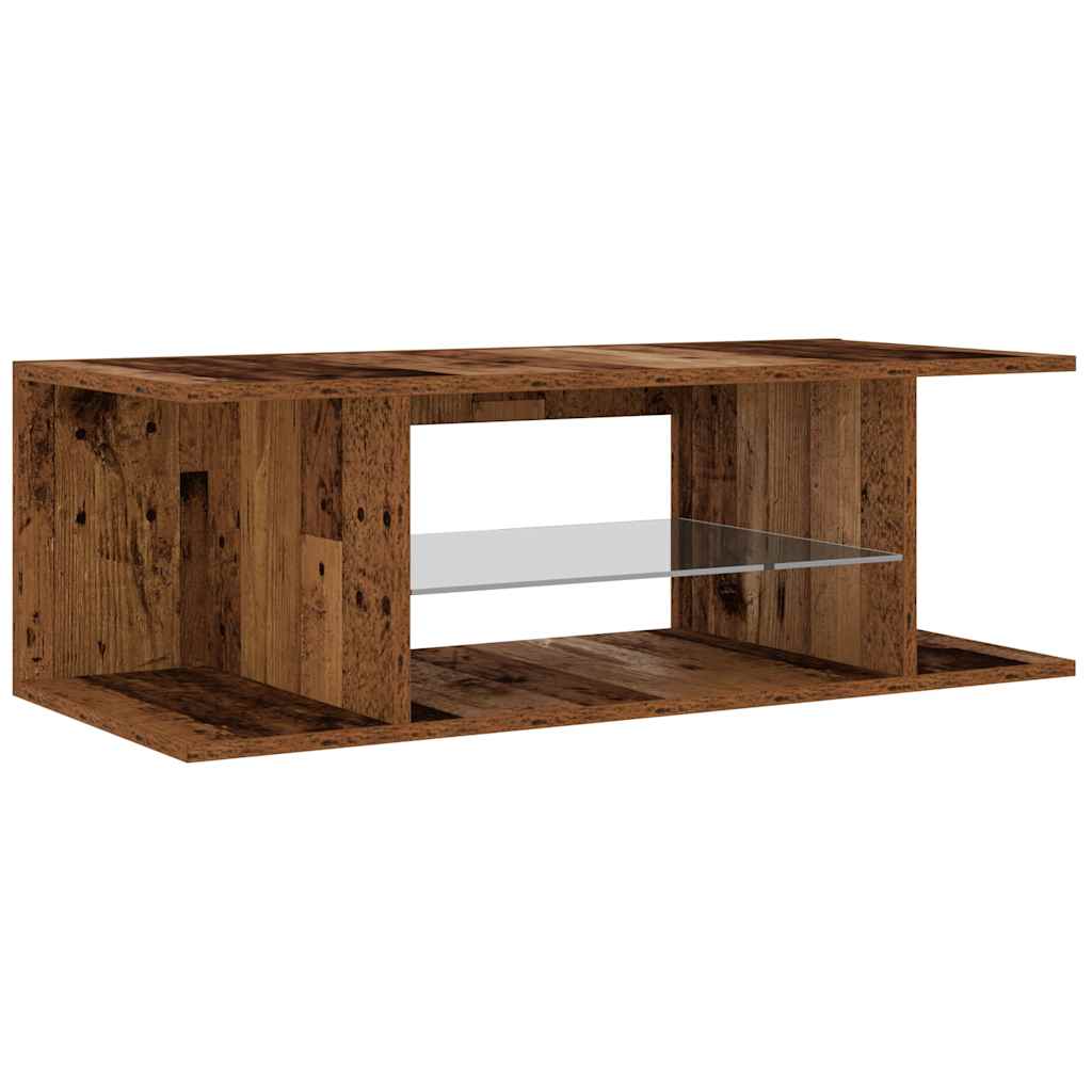 TV Cabinet with LED Lights Old Wood 90x39x30 cm Engineered Wood