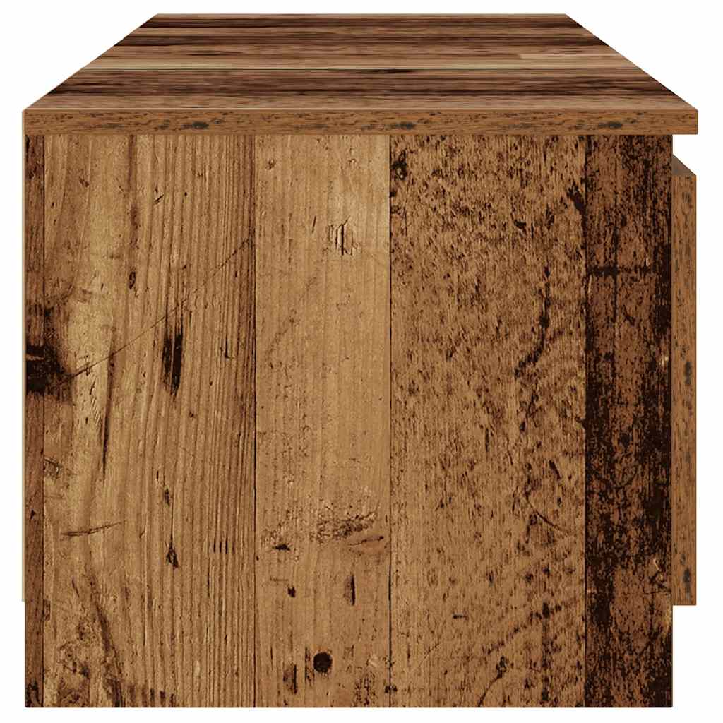 TV Cabinet with LED Lights Old Wood 140x40x35.5 cm Engineered Wood
