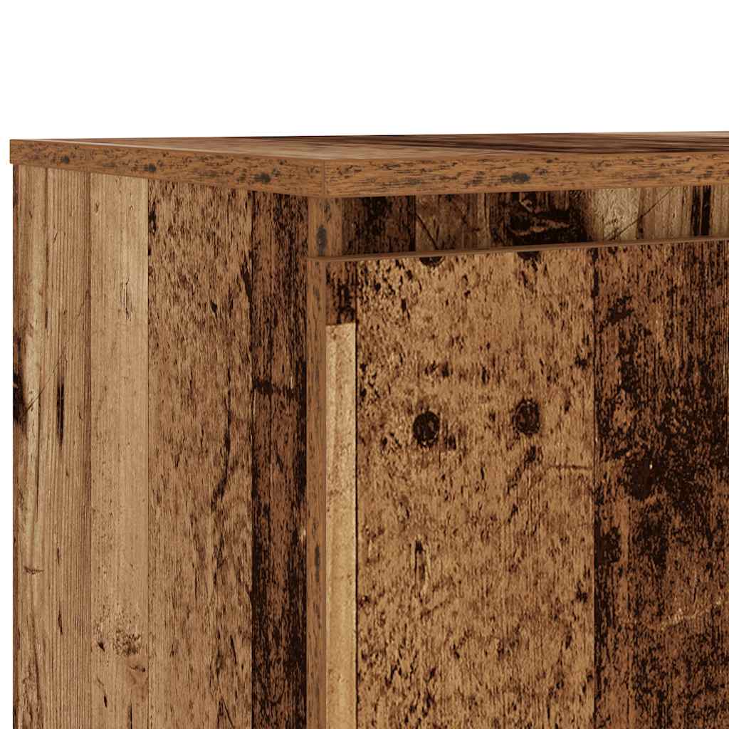 TV Cabinet with LED Lights Old Wood 140x40x35.5 cm Engineered Wood