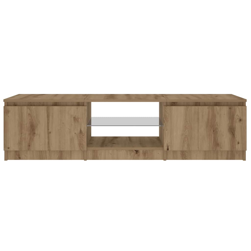 TV Cabinet with LED Lights Artisian Oak 140x40x35.5 cm Engineered Wood