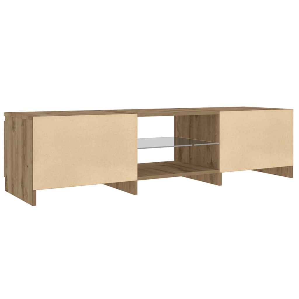 TV Cabinet with LED Lights Artisian Oak 140x40x35.5 cm Engineered Wood