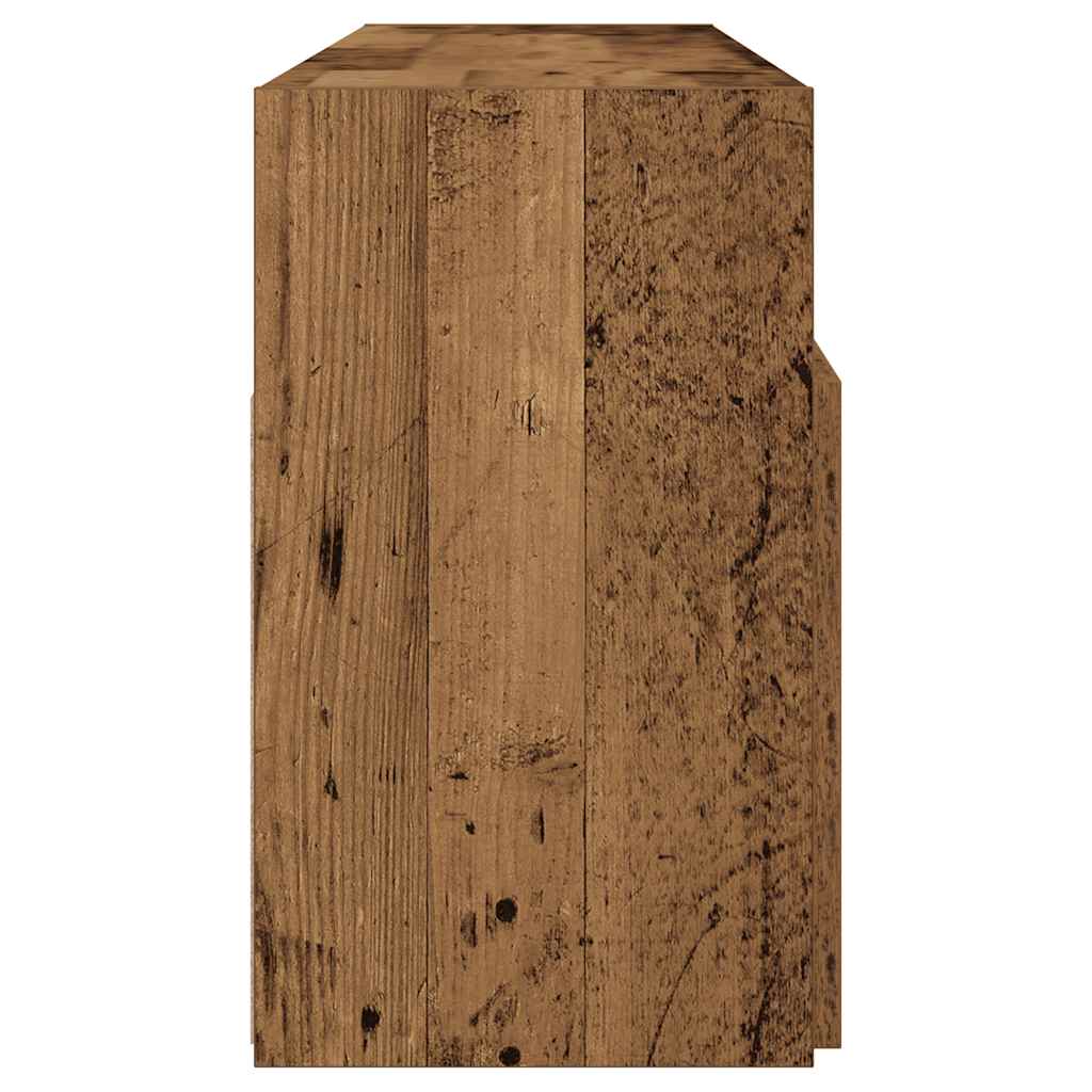 TV Cabinet with LED Lights Old Wood 120x30x50 cm Engineered Wood