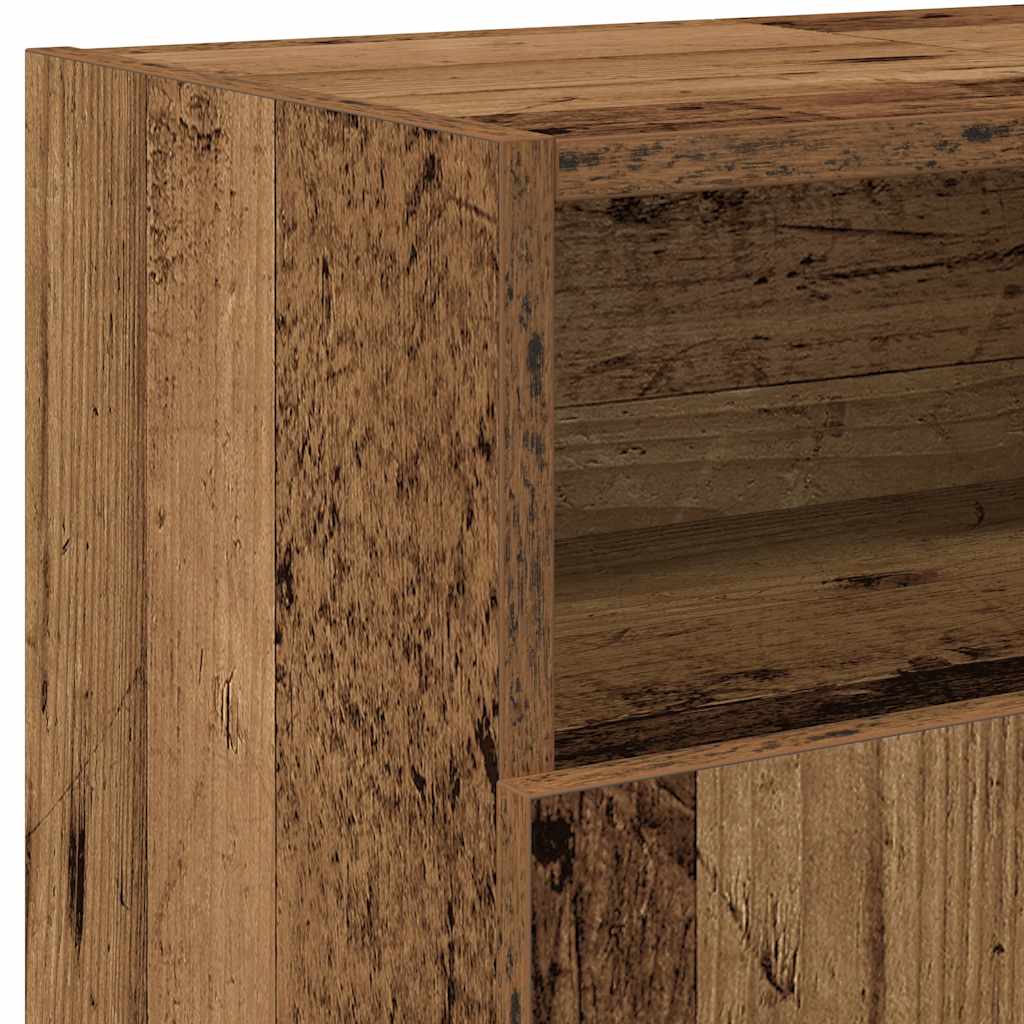 TV Cabinet with LED Lights Old Wood 120x30x50 cm Engineered Wood