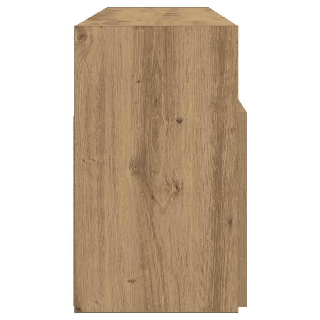 TV Cabinet with LED Lights Artisian Oak 120x30x50 cm Engineered Wood