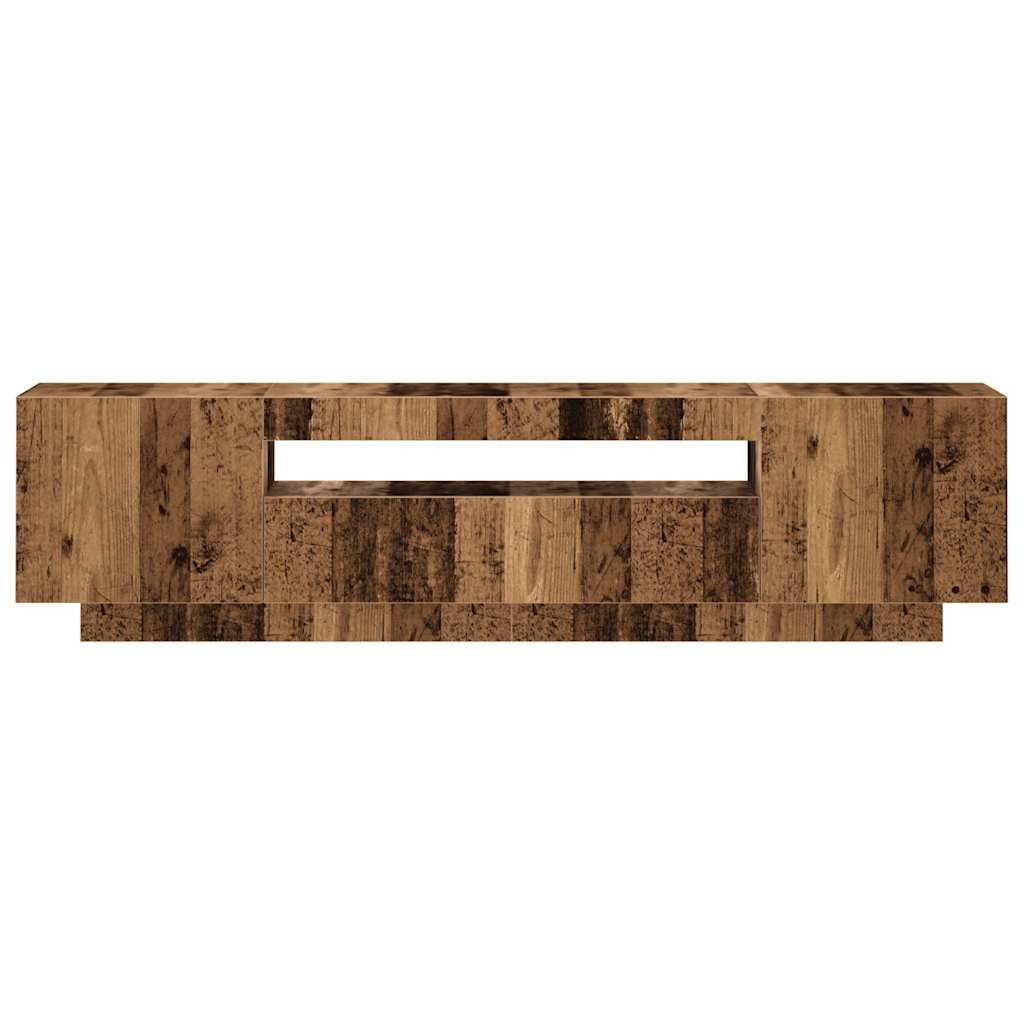 TV Cabinet with LED Lights Old Wood 160x35x40 cm Engineered Wood