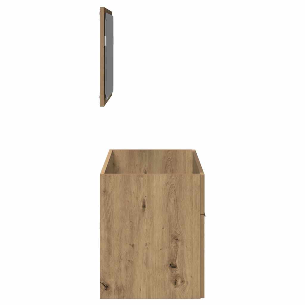 Artisan Oak Engineered Wood Bathroom Cabinet with Mirror