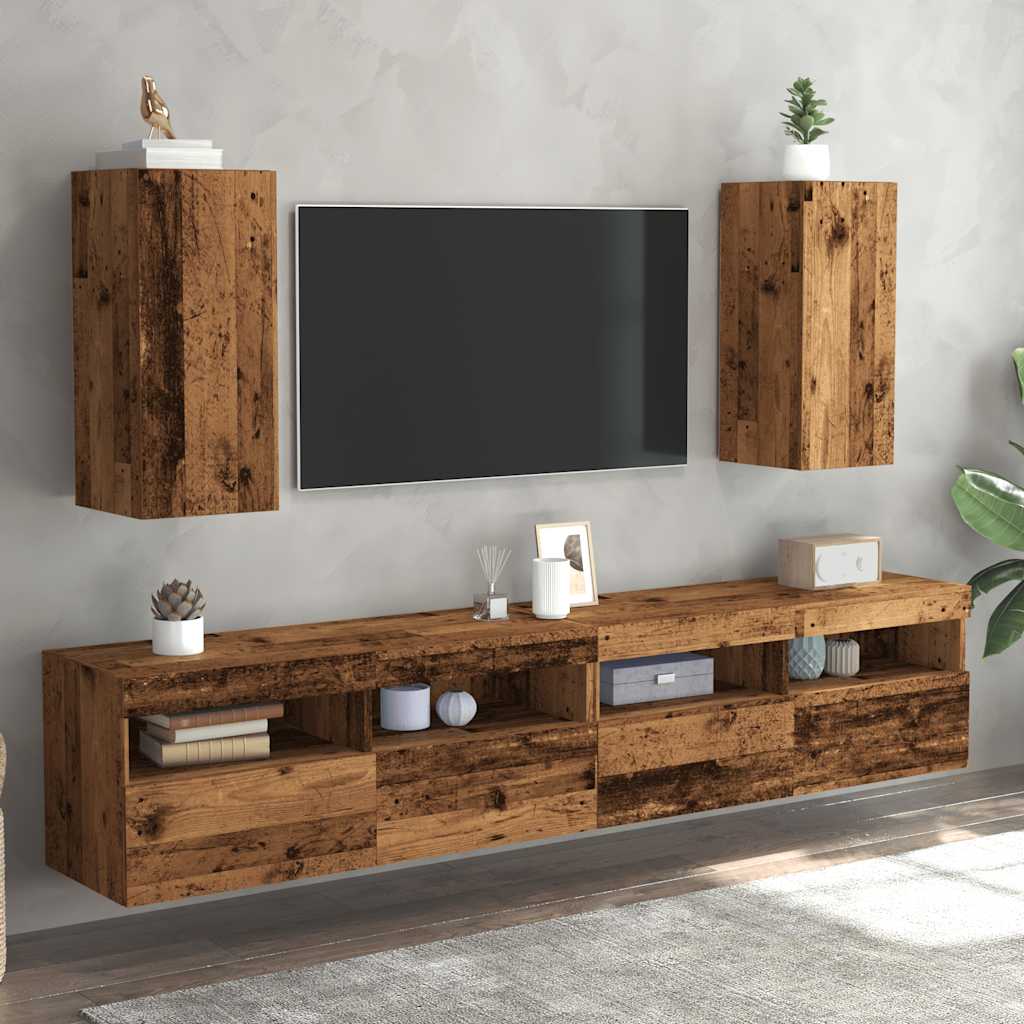 TV Cabinets 2 pcs Old Wood 30.5x30x60 cm Engineered Wood