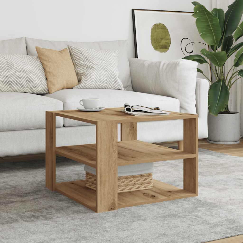 Coffee Table Artisan Oak 58x58x40 cm Engineered Wood