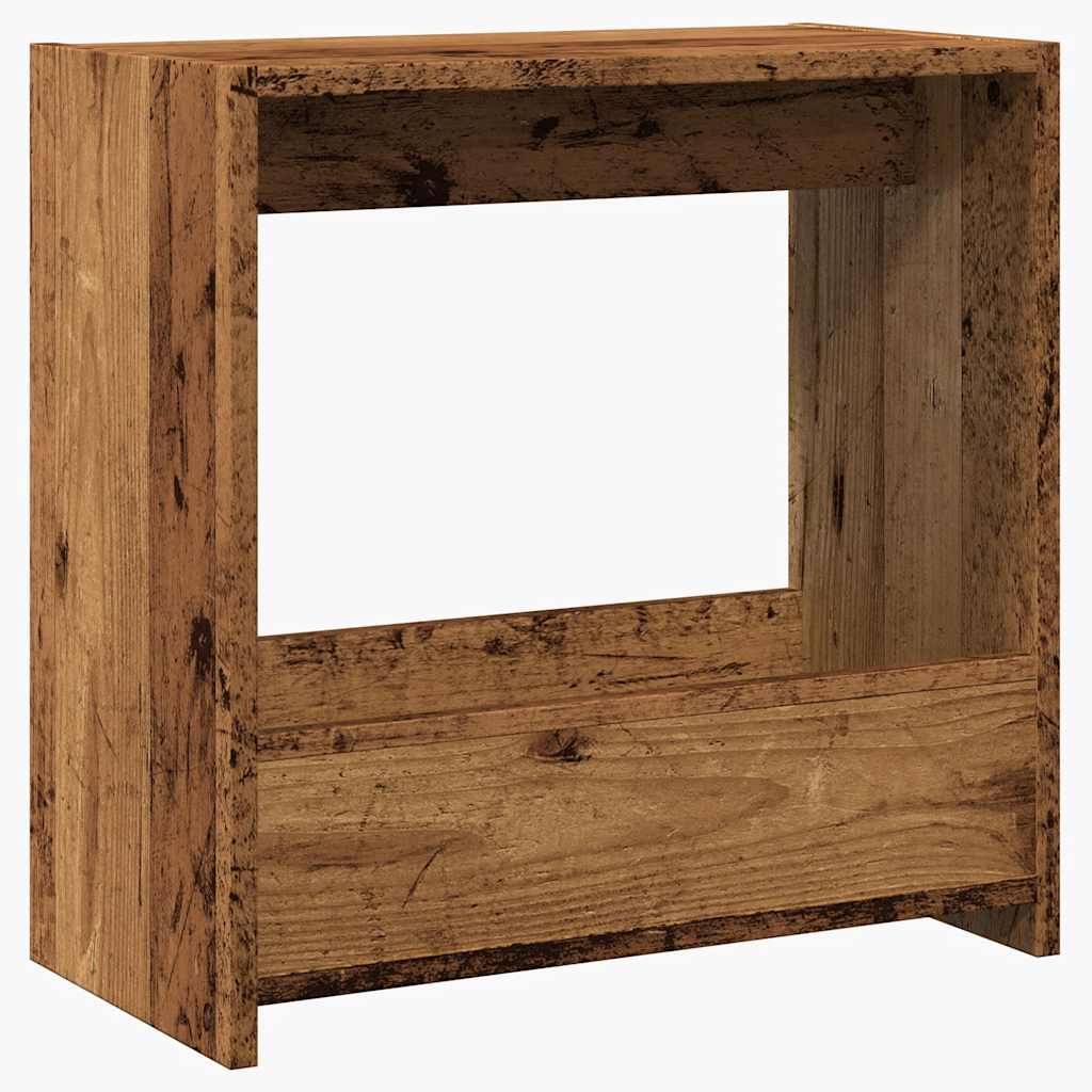 Rustic Side Table, Old Wood Finish, 50x26x50 cm, Engineered Wood