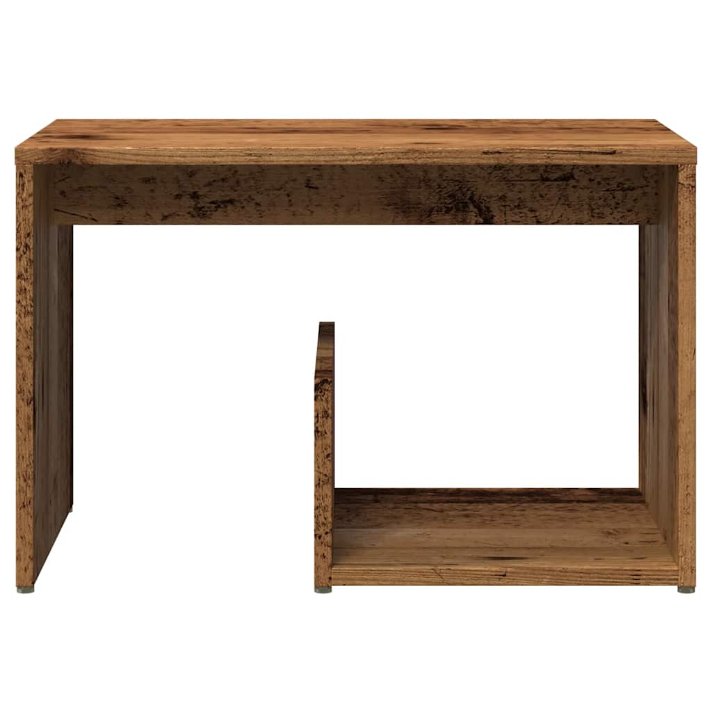 Rustic Side Table - Engineered Old Wood, 59x36x38 cm