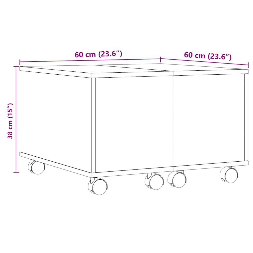Coffee Table Old Wood 60x60x38 cm Engineered Wood