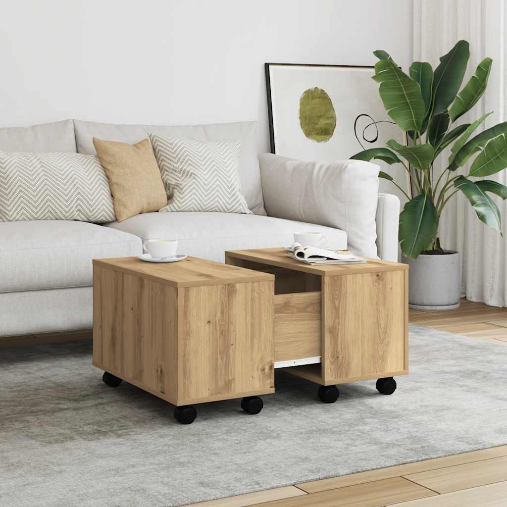 Coffee Table Artisan Oak 60x60x38 cm Engineered Wood