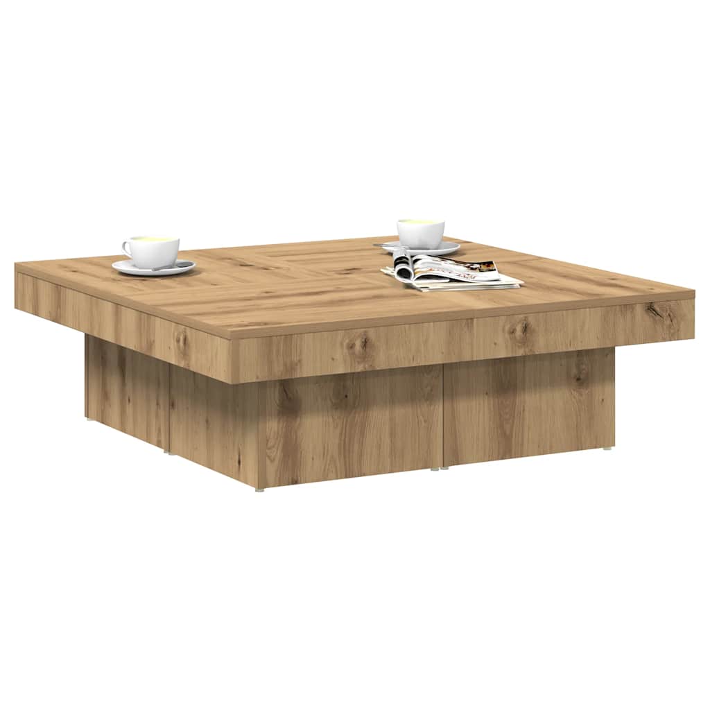Coffee Table Artisan Oak 90x90x28 cm Engineered Wood