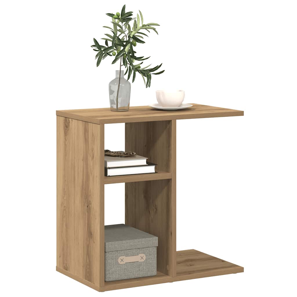 Artisan Oak Side Table 50x30x50 cm – Engineered Wood Elegance