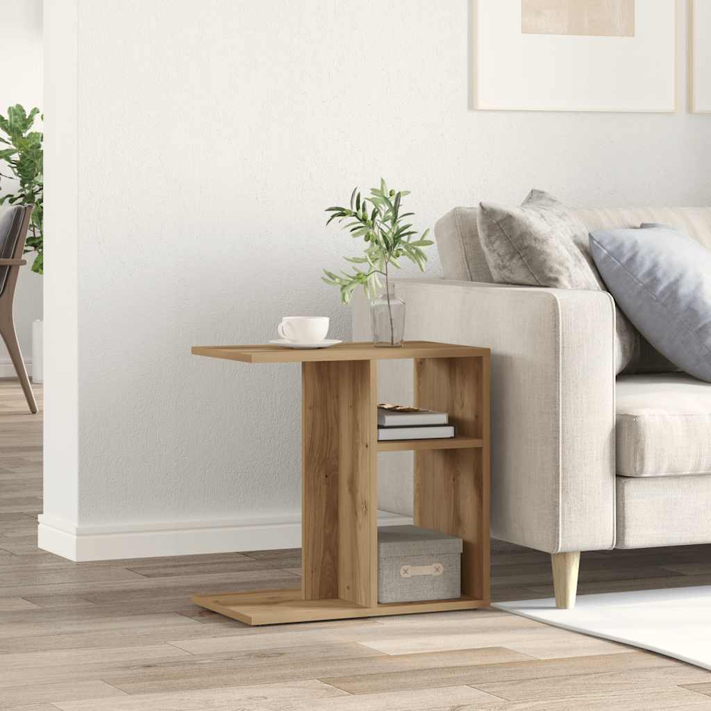 Artisan Oak Side Table 50x30x50 cm – Engineered Wood Elegance