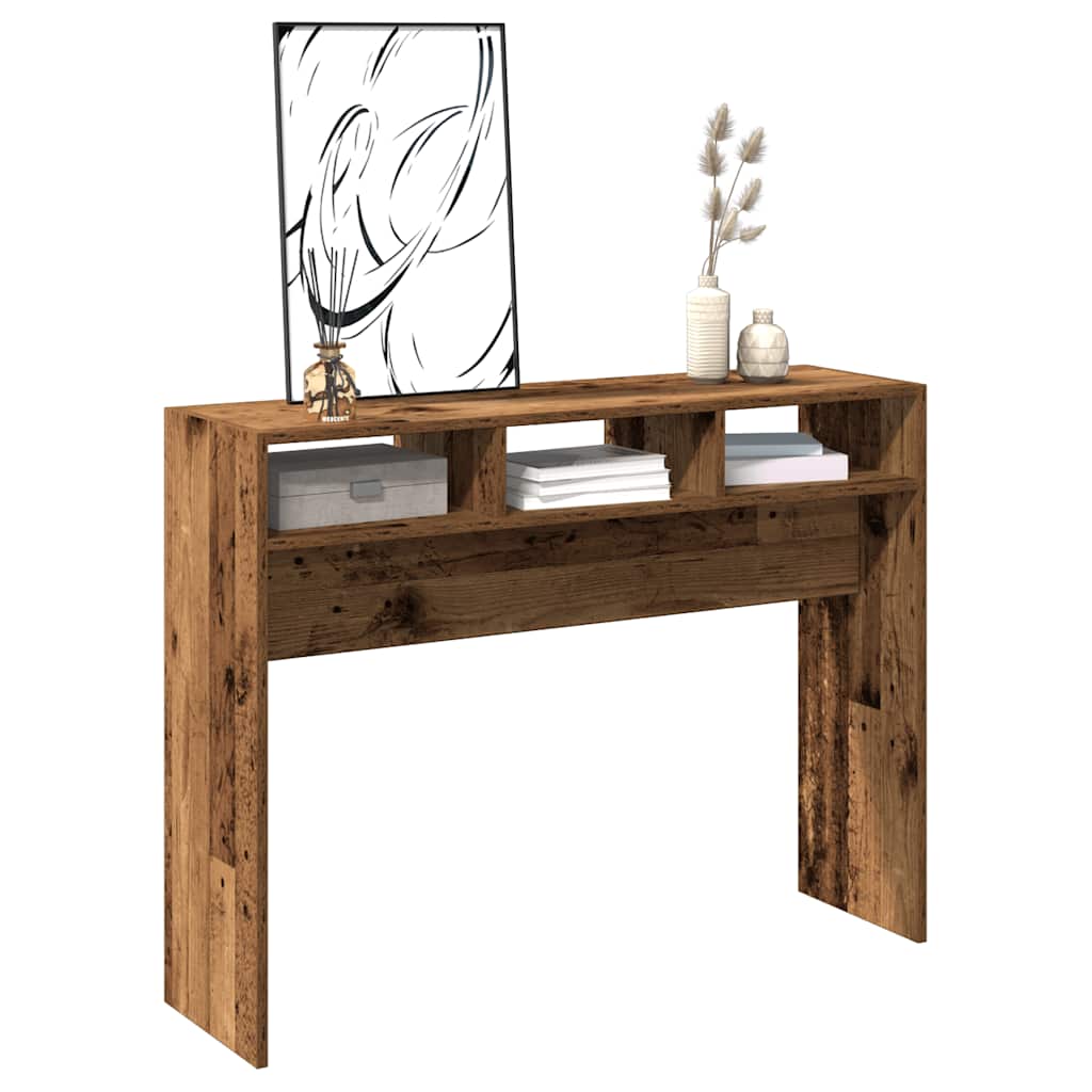 Rustic Console Table 105x30x80 cm | Reclaimed Engineered Wood
