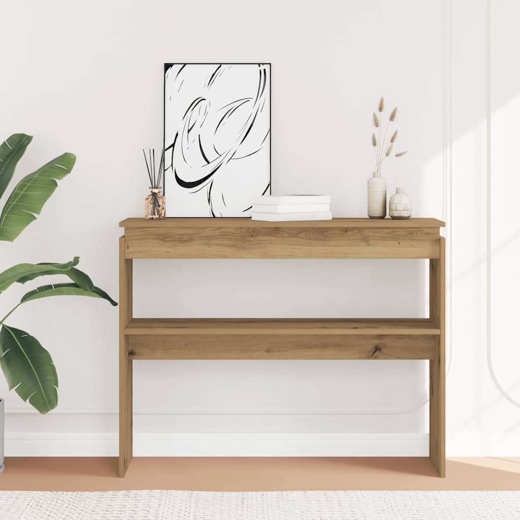 Artisan Oak Console Table 102x30x80 cm in Engineered Wood