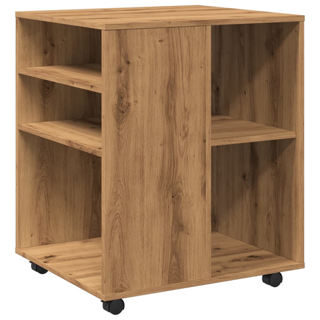 Rolling Cabinet Artisan Oak 60x53x72 cm Engineered Wood